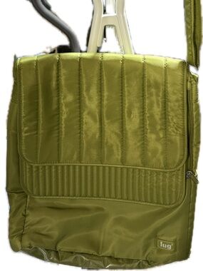Lug olive green quilted interior messenger bag